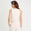 Veston sans manches blanc femme
