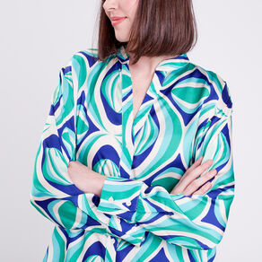 Chemise manches longues vert femme