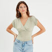 Blouse manches courtes vert femme