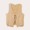 Veston sans manches noué beige femme