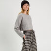 Pull cropped manches longues gris foncé femme