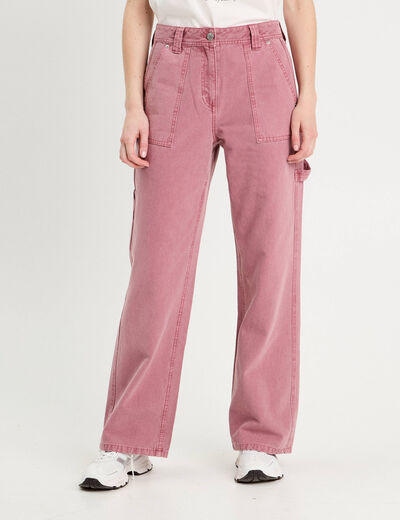 Pantalon carpenter vieux rose femme