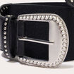 Ceinture large &agrave; d&eacute;tails clout&eacute;s noir femme