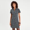 Robe évasée zippée noir femme