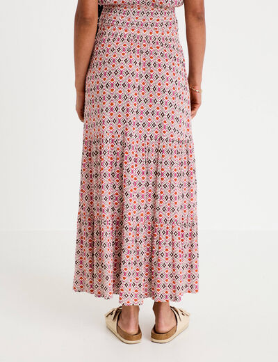 Jupon long &eacute;vas&eacute; blanc femme