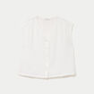 Blouse droite sans manches col v ecru femme