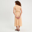 Robe chemise midi contenant du lin jaune femme
