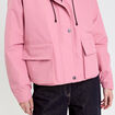 Veste courte bas resserr&eacute; &agrave; capuche rose clair femme