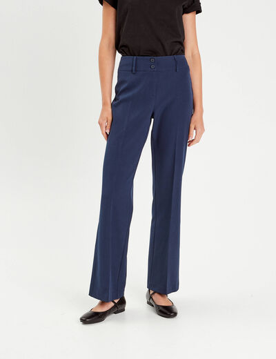 Pantalon flare bleu marine femme
