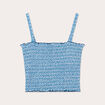Bandeau smocké cropped bleu femme