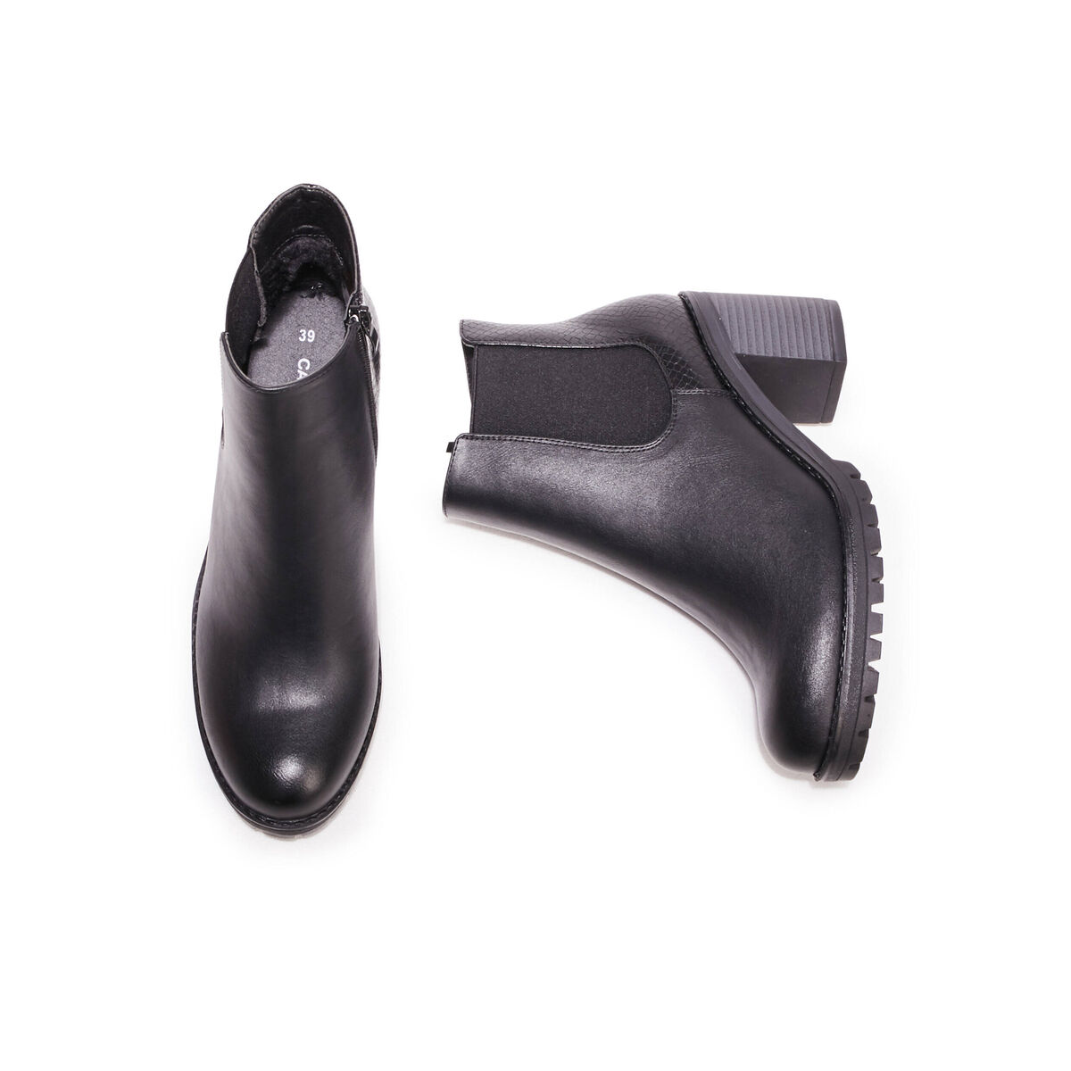 Bottines chelsea à talons noir femme
