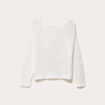 Pull ajour&eacute; manches longues dentelle blanc femme