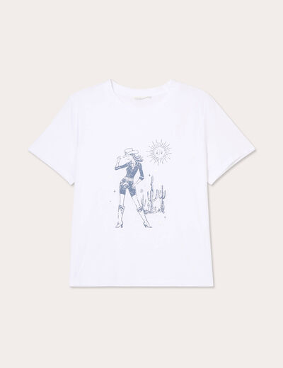 T-shirt manches courtes blanc femme