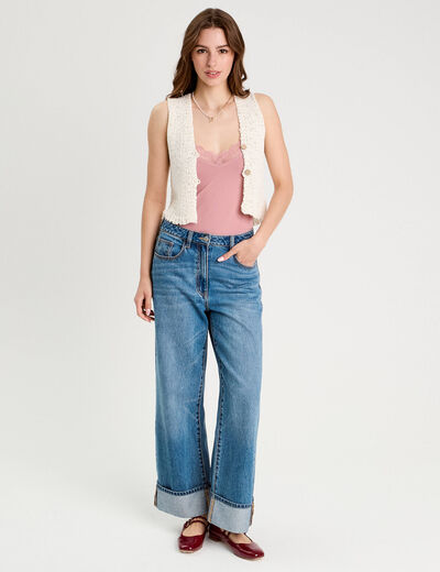 Body avec dentelle vieux rose femme