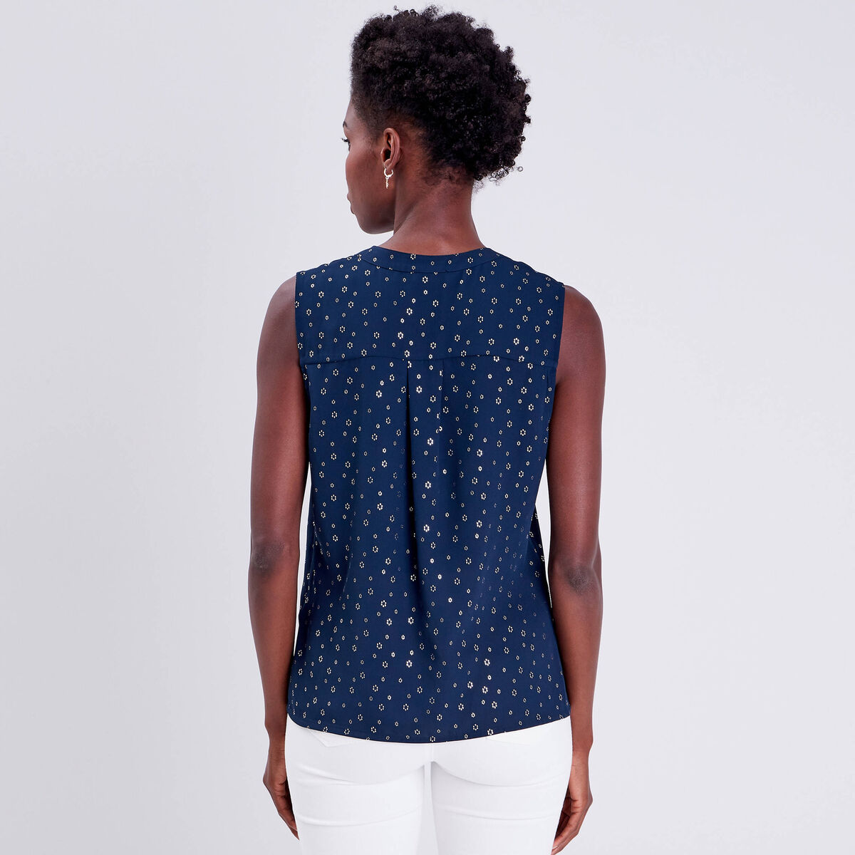 Blouse sans manches bleu marine femme