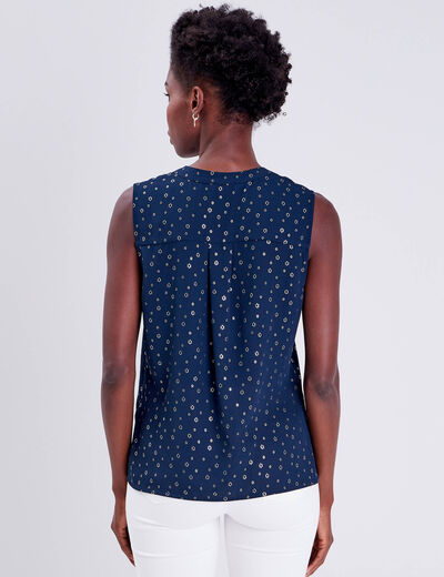 Blouse sans manches bleu marine femme