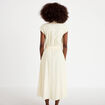 Robe midi &eacute;vas&eacute;e manches tr&egrave;s courtes jaune pastel femme