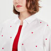 Chemise manches longues brodée blanc femme