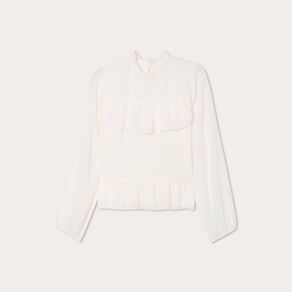 blouse volants ecru femme Blouse volants ecru femme
