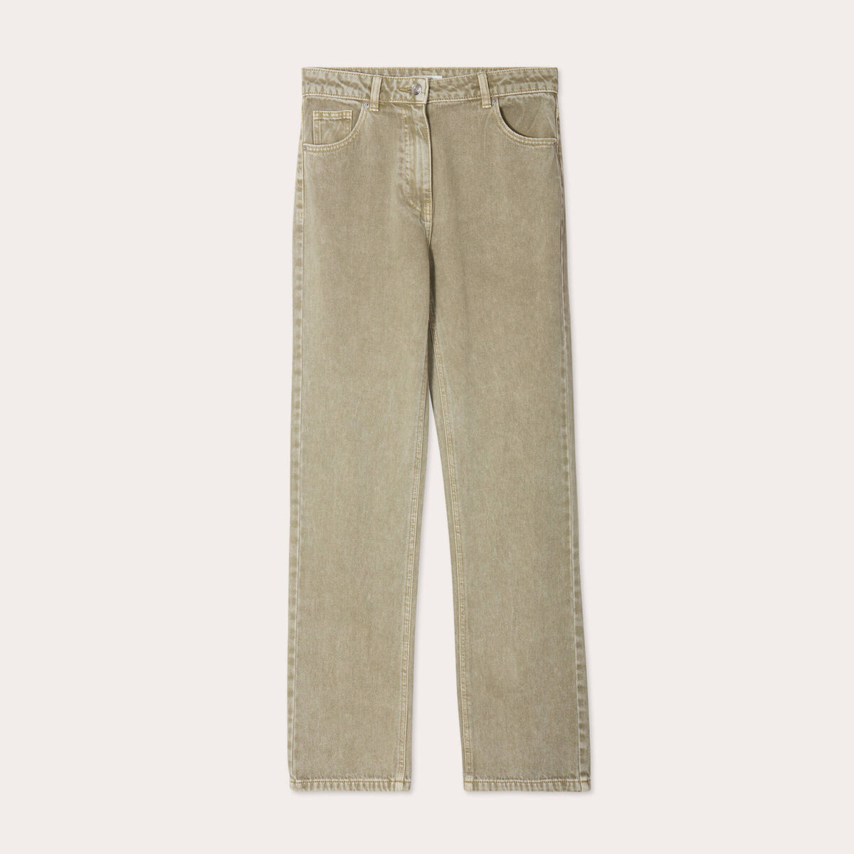Jeans regular 5 poches vert pastel femme
