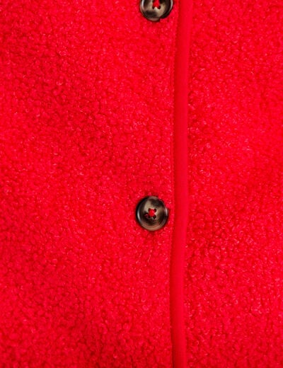 Gilet sans manches fausse fourrure rouge femme
