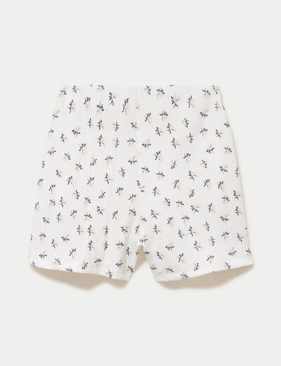 Jupe-short &eacute;vas&eacute;e en maille blanc femme