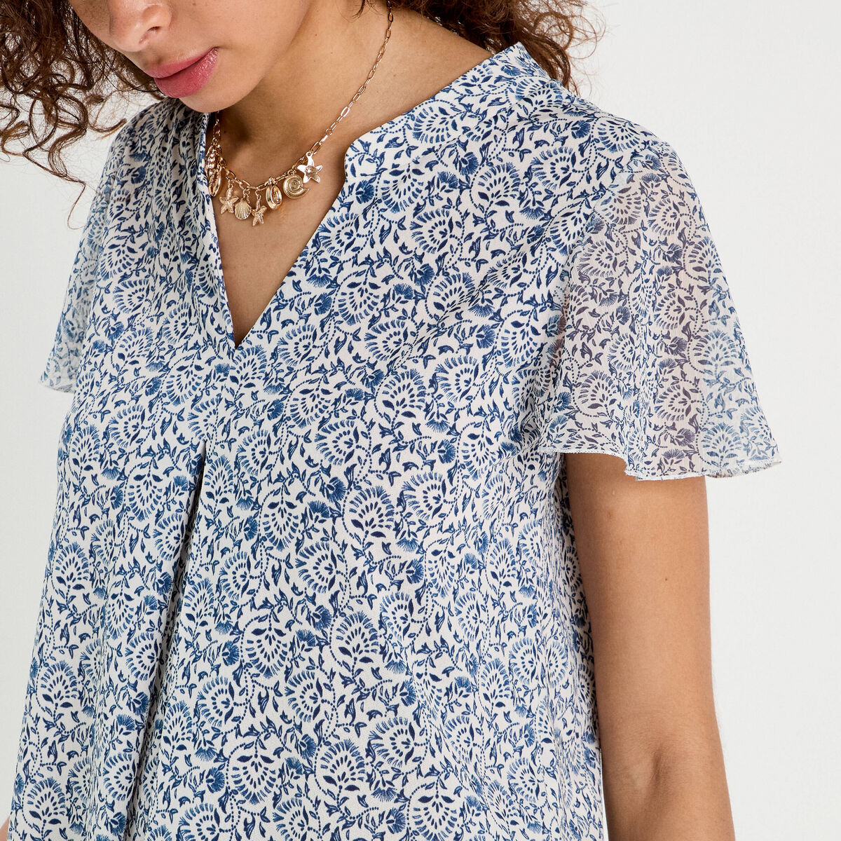 Blouse Fanny - manches courtes blanc femme