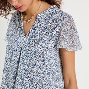 Blouse Fanny - manches courtes blanc femme