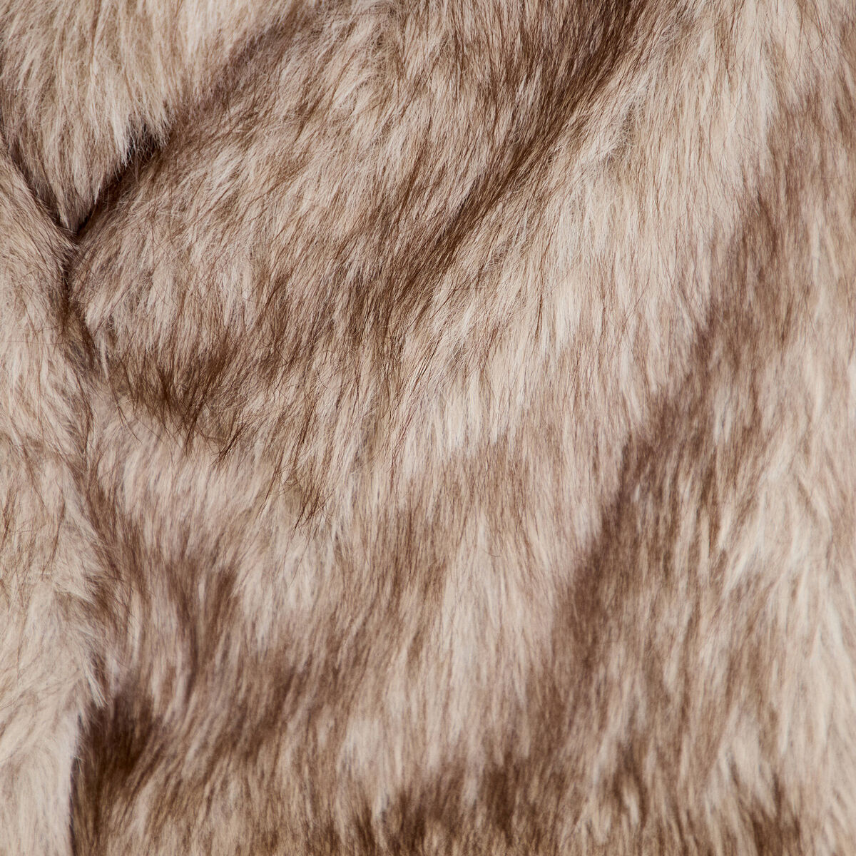 Manteau fausse fourrure taupe femme