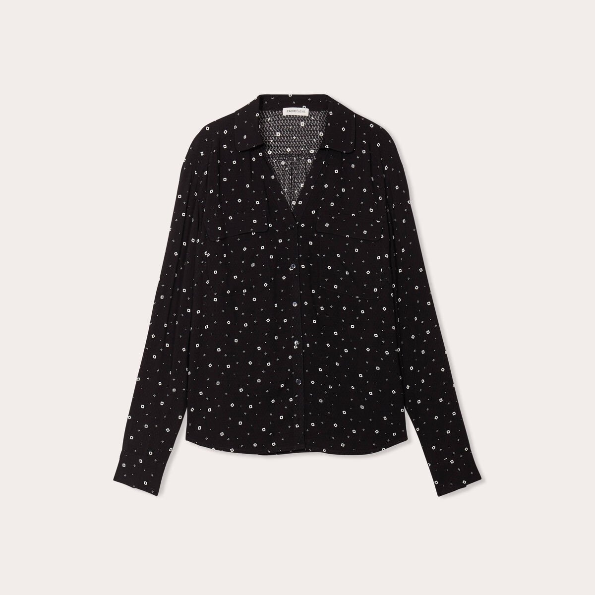 Chemise manches longues noir femme