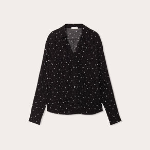 Chemise manches longues noir femme