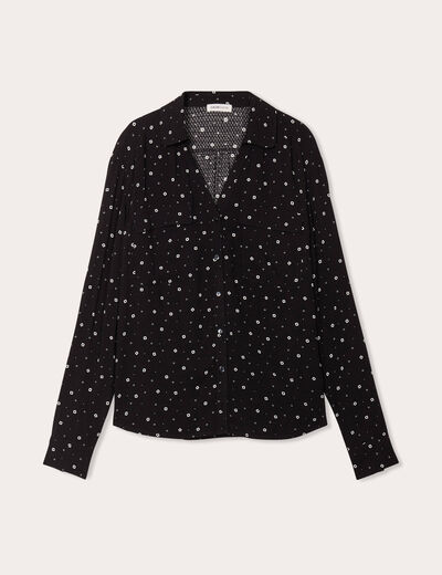 Chemise manches longues noir femme