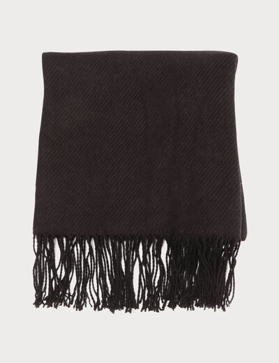 Écharpe à franges noir femme