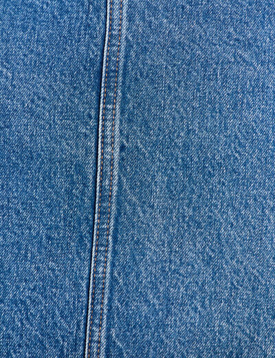 Jupe-short trap&egrave;ze en jean denim double stone femme