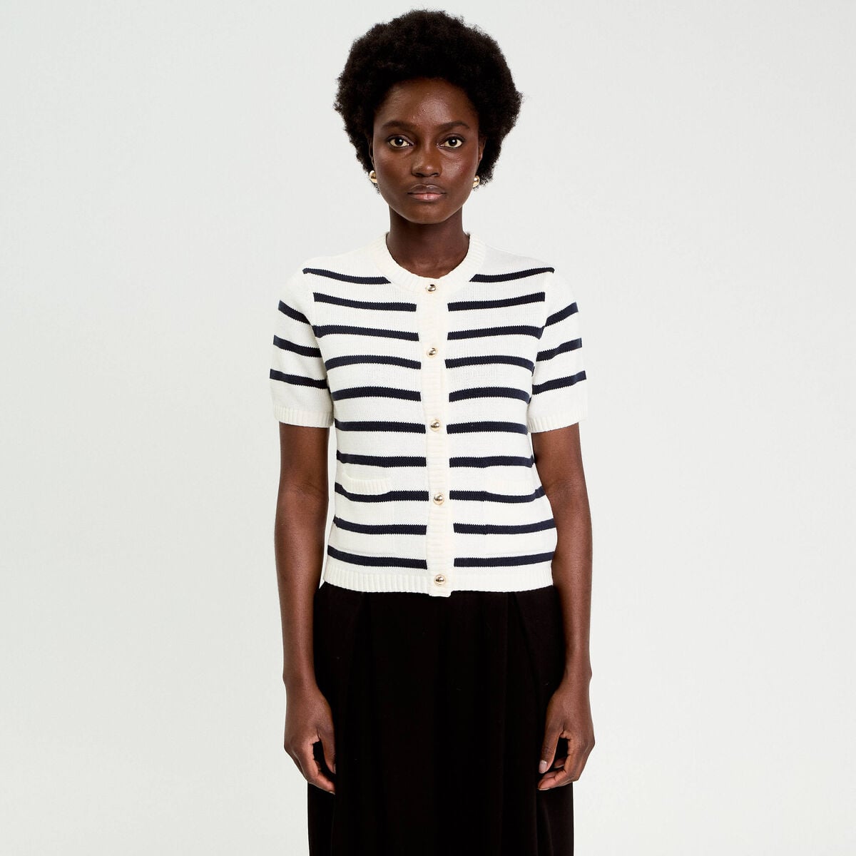 Gilet manches courtes blanc femme