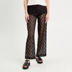 Pantalon dentelle large noir femme