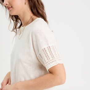 t shirt manches courtes ecru femme T-shirt manches courtes ecru femme