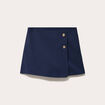 Jupe-short trap&egrave;ze courte bleu marine femme