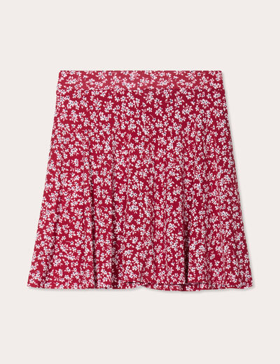 Jupe-short patineuse bordeaux femme