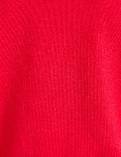 Pull ample manches longues fin rouge femme