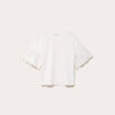 T-shirt broderie manches courtes ecru femme
