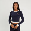T-shirt cropped 2-en-1 bleu marine femme