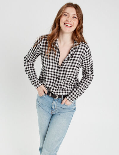 Chemise manches longues blanc femme