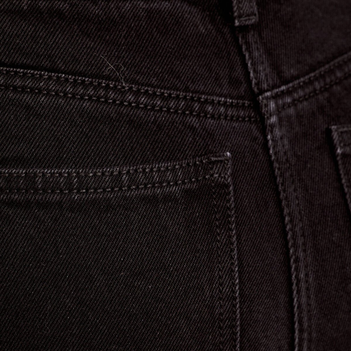Jeans flare poches plaquées denim noir femme