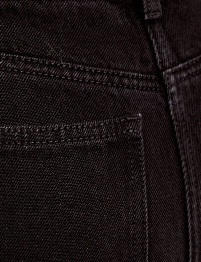 Jeans flare poches plaquées denim noir femme