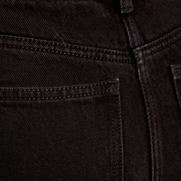 Jeans flare poches plaquées denim noir femme