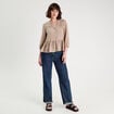 Blouse manches 3/4 beige femme