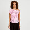 Top pliss&eacute; col bardot sans manches rose clair femme