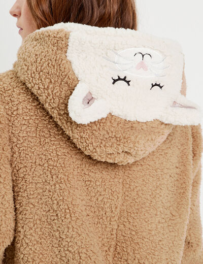 Combinaison pyjama capuche sable femme