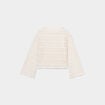 T-shirt crochet manches pagode ecru femme